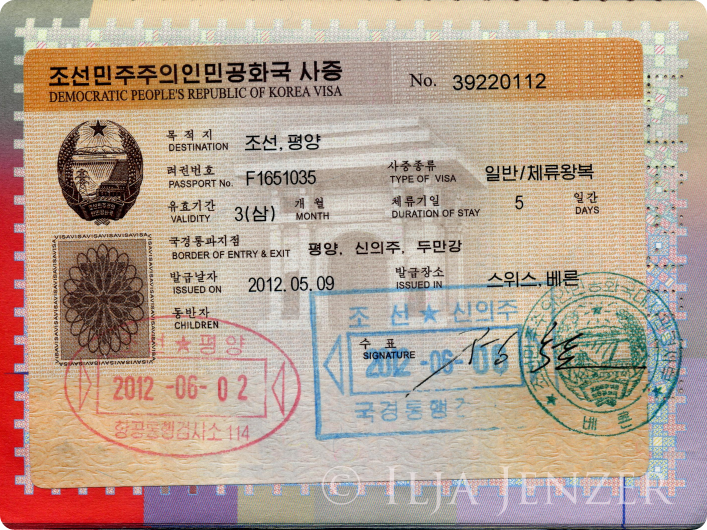 Pass mit nordkoreanischem Visum
